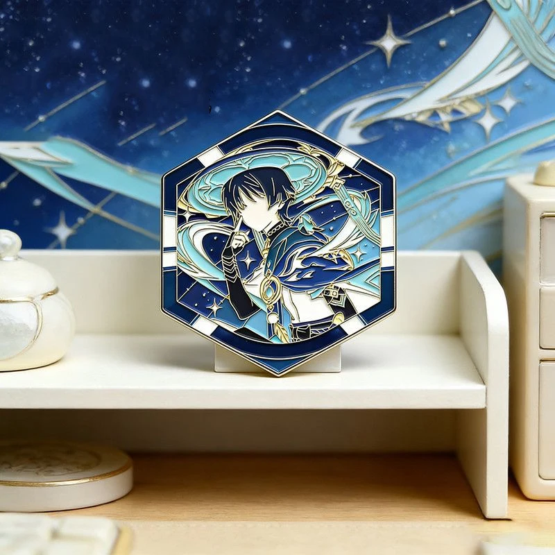 Game Wanderer Balladeer Kabukimono Cosplay Brooch Unisex Alloy Enamel Badge Lapel Pins Bag Costume Ornament Accessory Prop