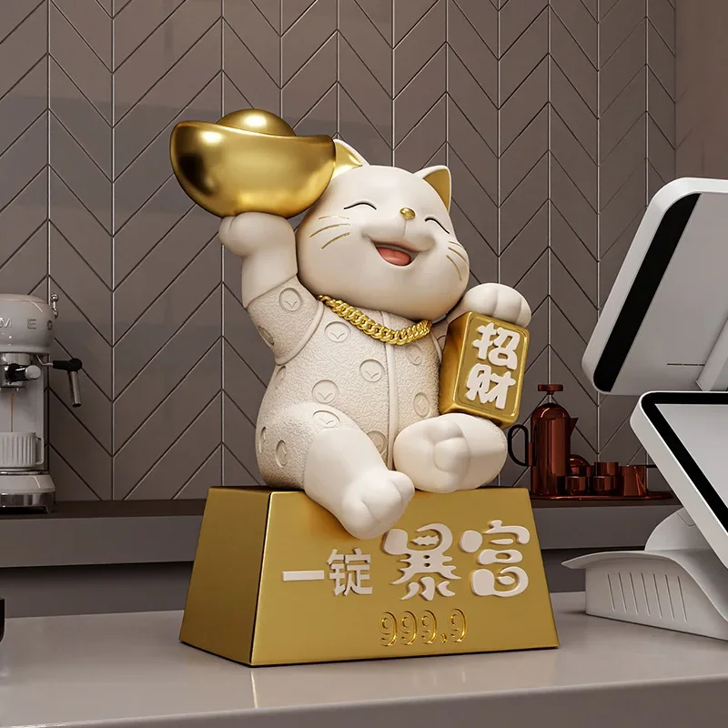 LTT3 Lucky Cat Get Rich Desktop Ornament Ornament Cashier Front Desk Office Ornament