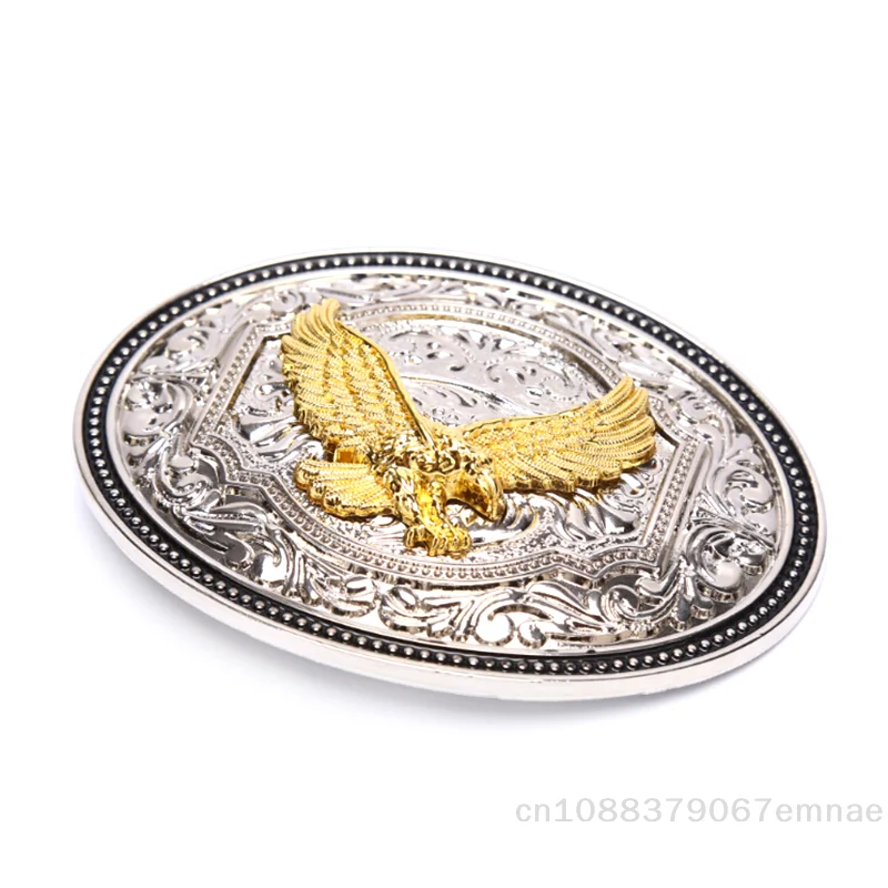 [ZYAS]Long Horn Bull Eagle Western Belt Buckle Golden Texas Cowboy Western Buckles