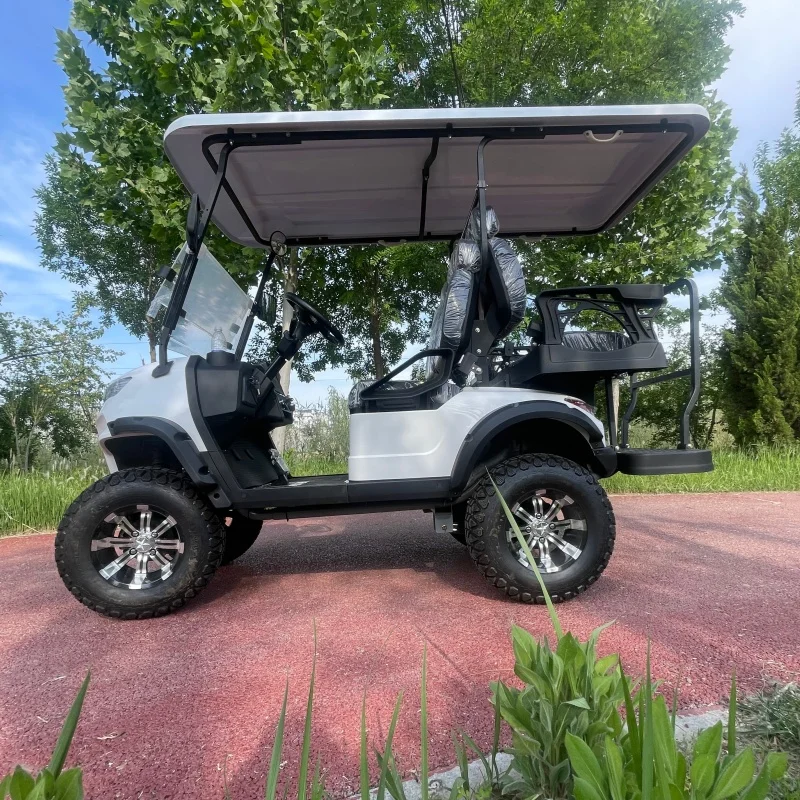 Hot Selling 60V 2+2 Seats Electric Golf Cart 4 Seater Club Scooter For Sale Seats With Armrests Gear Adjustment Bumper Sound Bar