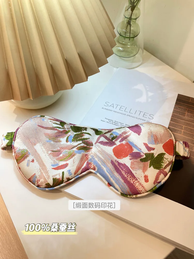 양면 멀베리 실크 수면 아이 마스크 통기성 경량 탄성 헤드밴드 수면용 아이 마스크