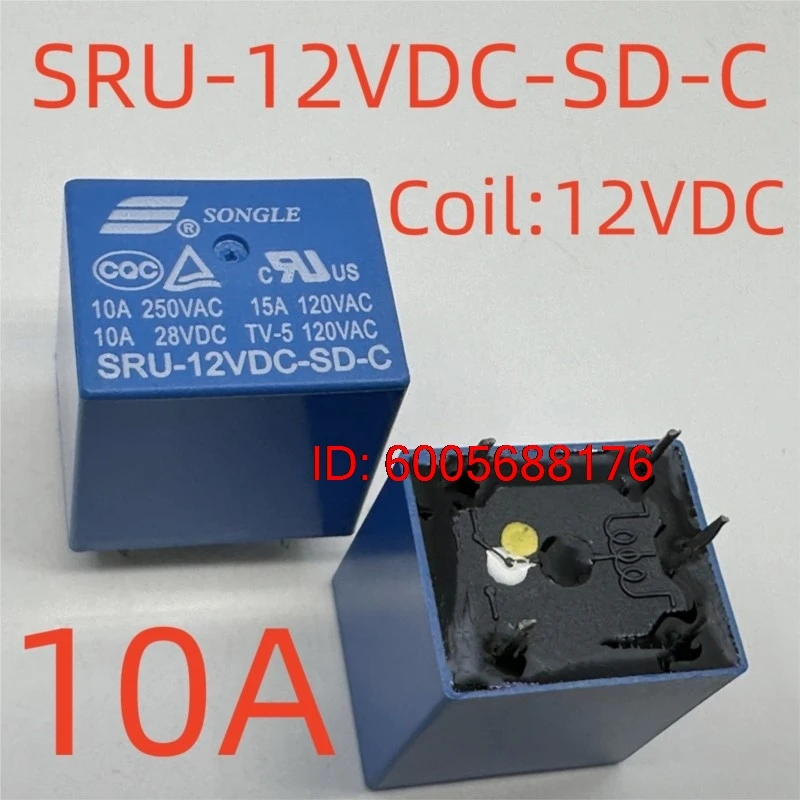 10PCS New SRU-12VDC-SL-C SRU-24VDC-SL-C SRU-12VDC-SD-C (22FC-10A) Relay 5pins