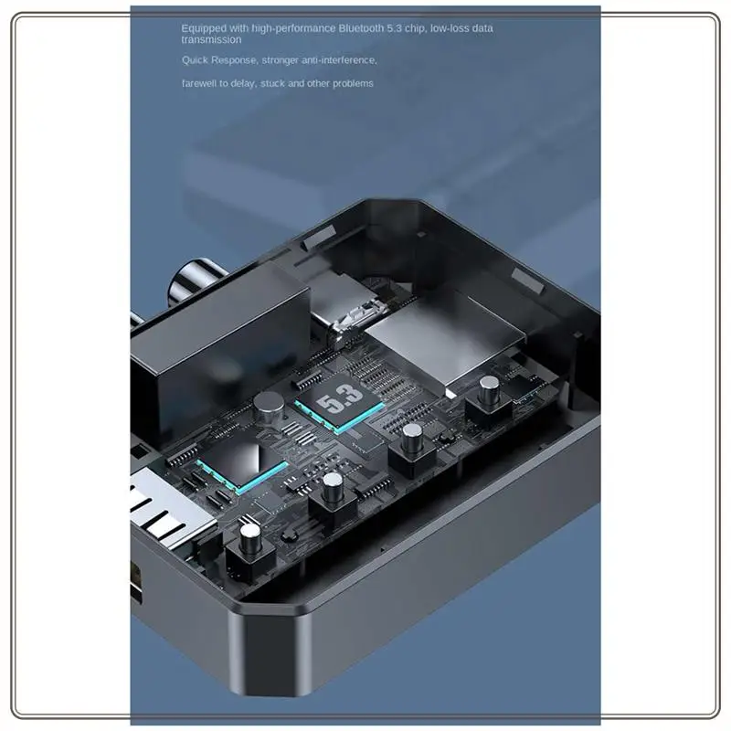 Надежный аудиоприемник Bluetooth 5.3, USB U-диск, воспроизведение, беспроводной адаптер, черный для автомобильного комплекта, динамика, аудиоприем Bluetooth 5.3