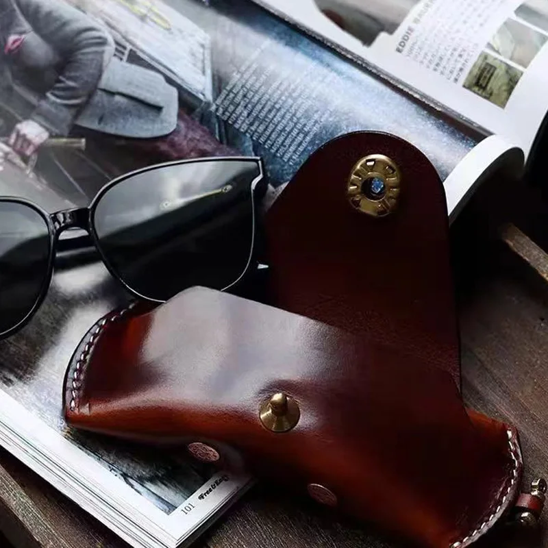 Vintage Sunglasses Case Eyewear Accessories Protect Boxes Storage Organizer Hasp Leather Glasses Bag Portable Eyeglass Cover