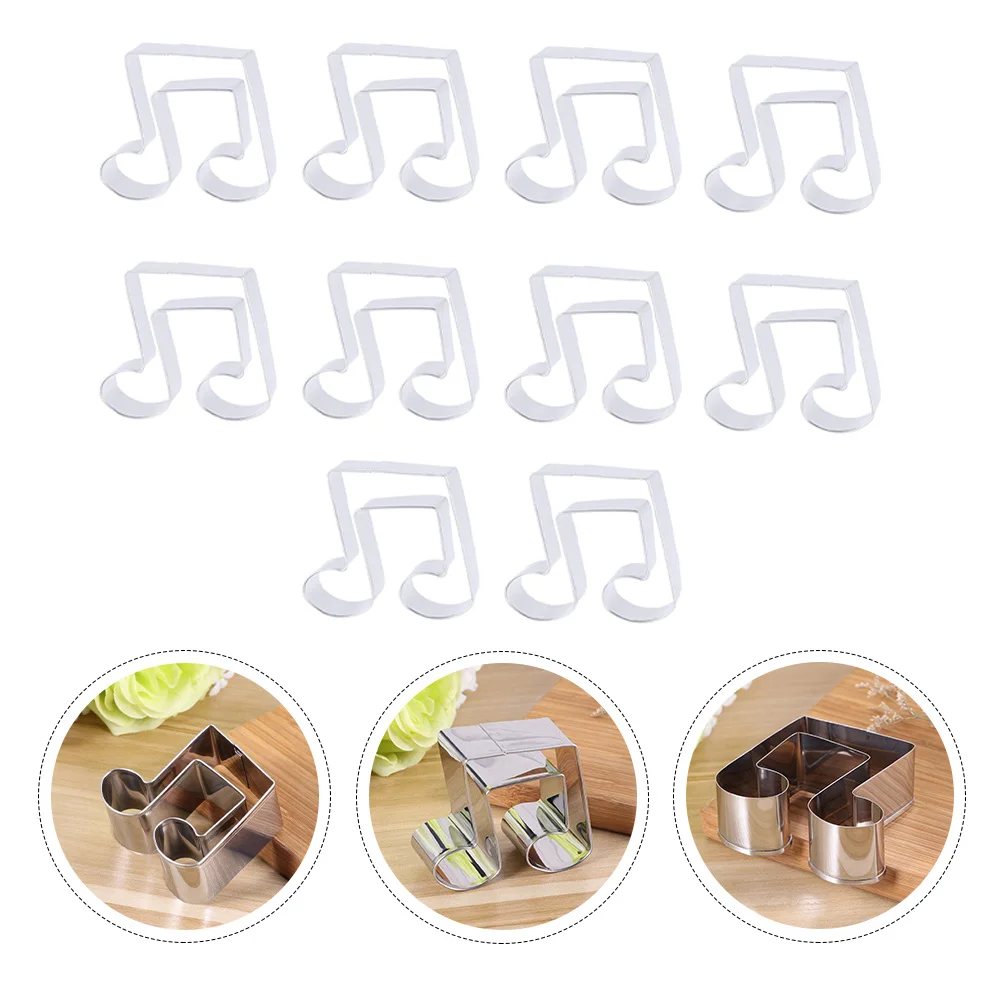 

10 Pcs Stainless Steel Music Notes Cookie Set 430 Material Easy Demoulding Baking Mold For Cookies Cake Chocolate