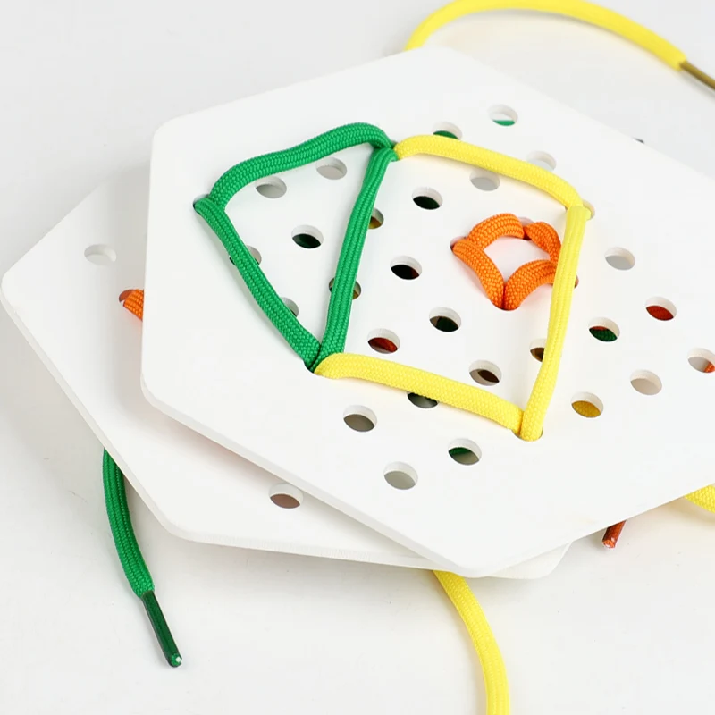 子供モンテッソーリ木のおもちゃロープボード微細運動能力トレーニングパズル論理的思考ソーシャルゲーム子供のための早期教育支援