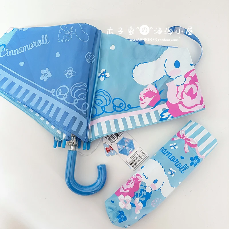

Милый мультяшный детский складной зонт Kuromi Cinnamoroll, аниме Sanrio, милый портативный зонтик с сердечками для девочек, детский подарок