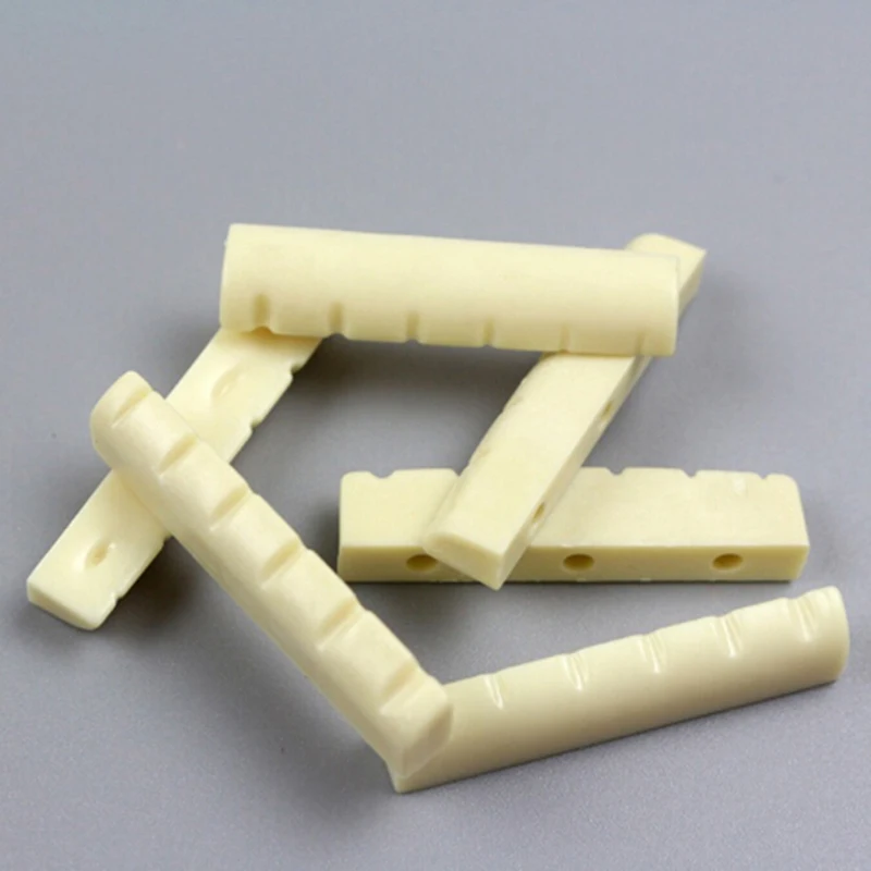 4Pcs 43mm flat bottom pre slotted 6 string acoustic guitar bone nut
