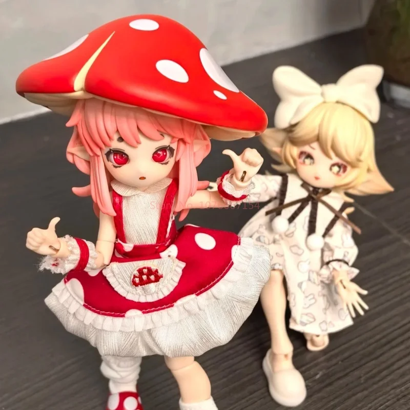 

Original 1/12 Bjd Blind Box Mushroom Fungus Series Joint Movable Desktop Action Figure Collectible Toy Gift For Kids Collectors