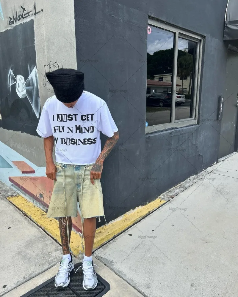 

2024New Hip-Hop Street Versatile Trend Clothing Gothic Punk Letter Printed Oversized T-Shirt Men Harajuku Retro Loose Casual Top