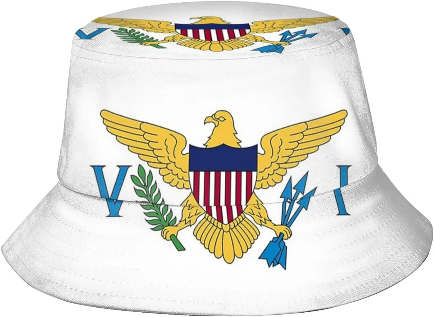 Cute Virgin Islands Flag Bucket Hat for Women Men Packable Virgin Islands Fisherman Hat Summer Sun Beach Fishing Cap