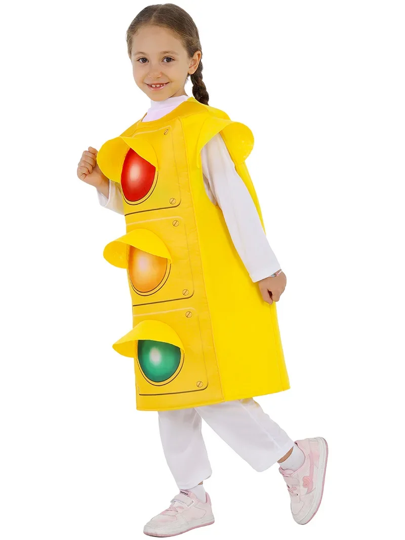 2025 Girl Boy Halloween  traffic light Cosplay traffic cone jumpsuit Costume Kid Halloween Children's animals