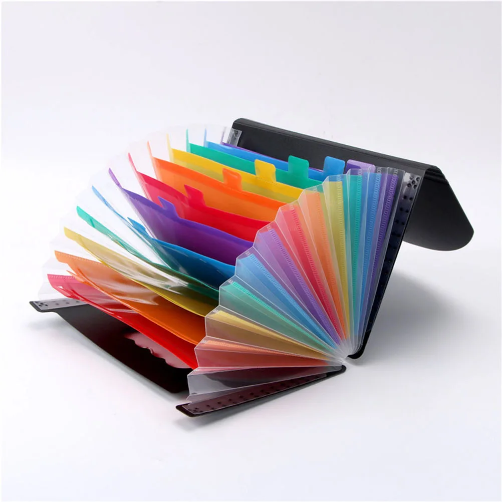 1pcs Portable File Folder 12 Layer Plastic Document Organizer Lightweight Storage For School Office Home Student Stationery