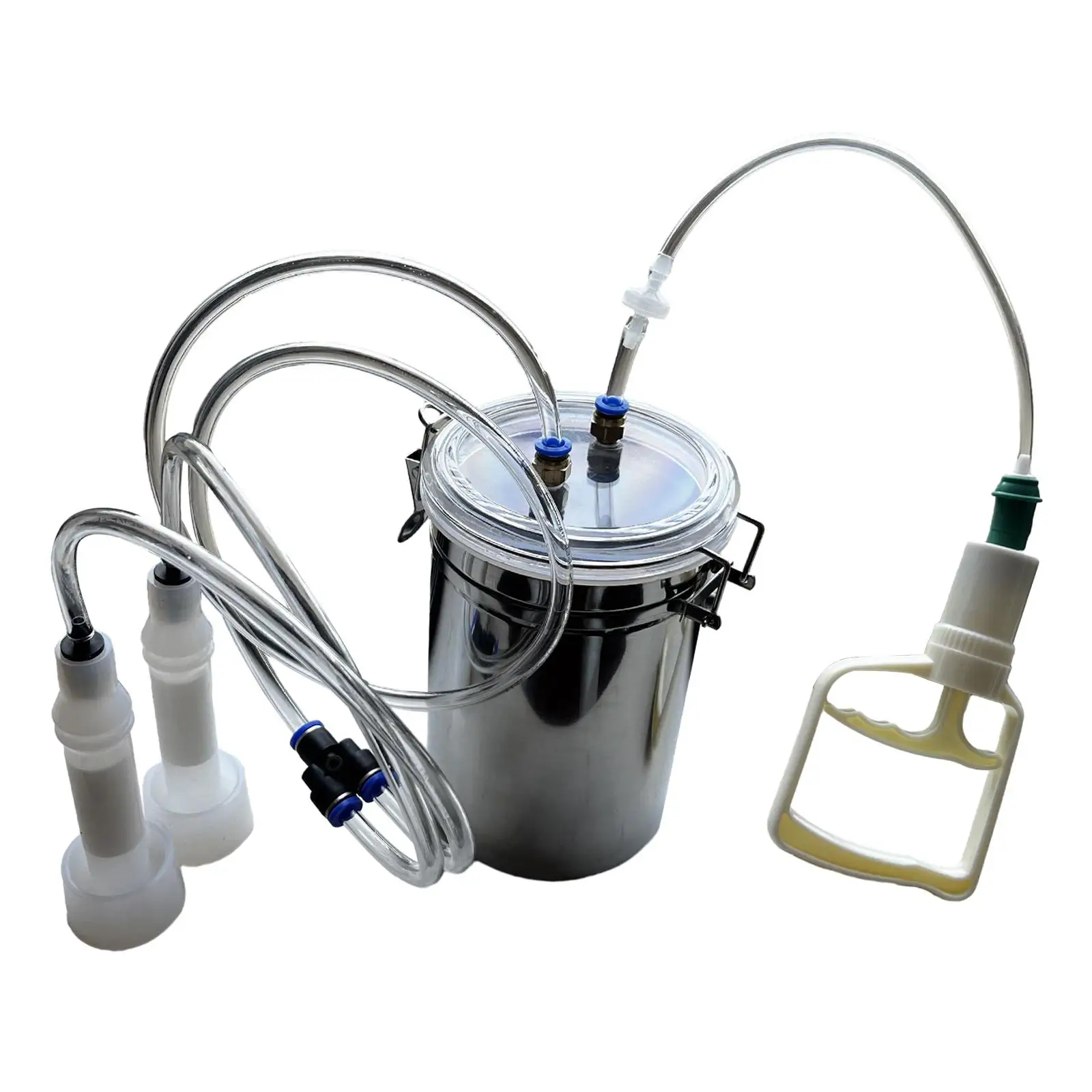 Manual Milking Machine, Manual Sheep Milker, Stainless Steel 2L Cow Hand Vacuum