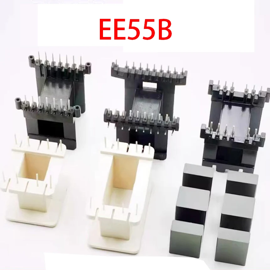 EE55B 4+4 6+6 7+7 11+11 Pins 8/12/14/22P MN-ZN PC40 Vertical Horizontal Transformer Ferrite Magnetic Core Coil Former Bobbin