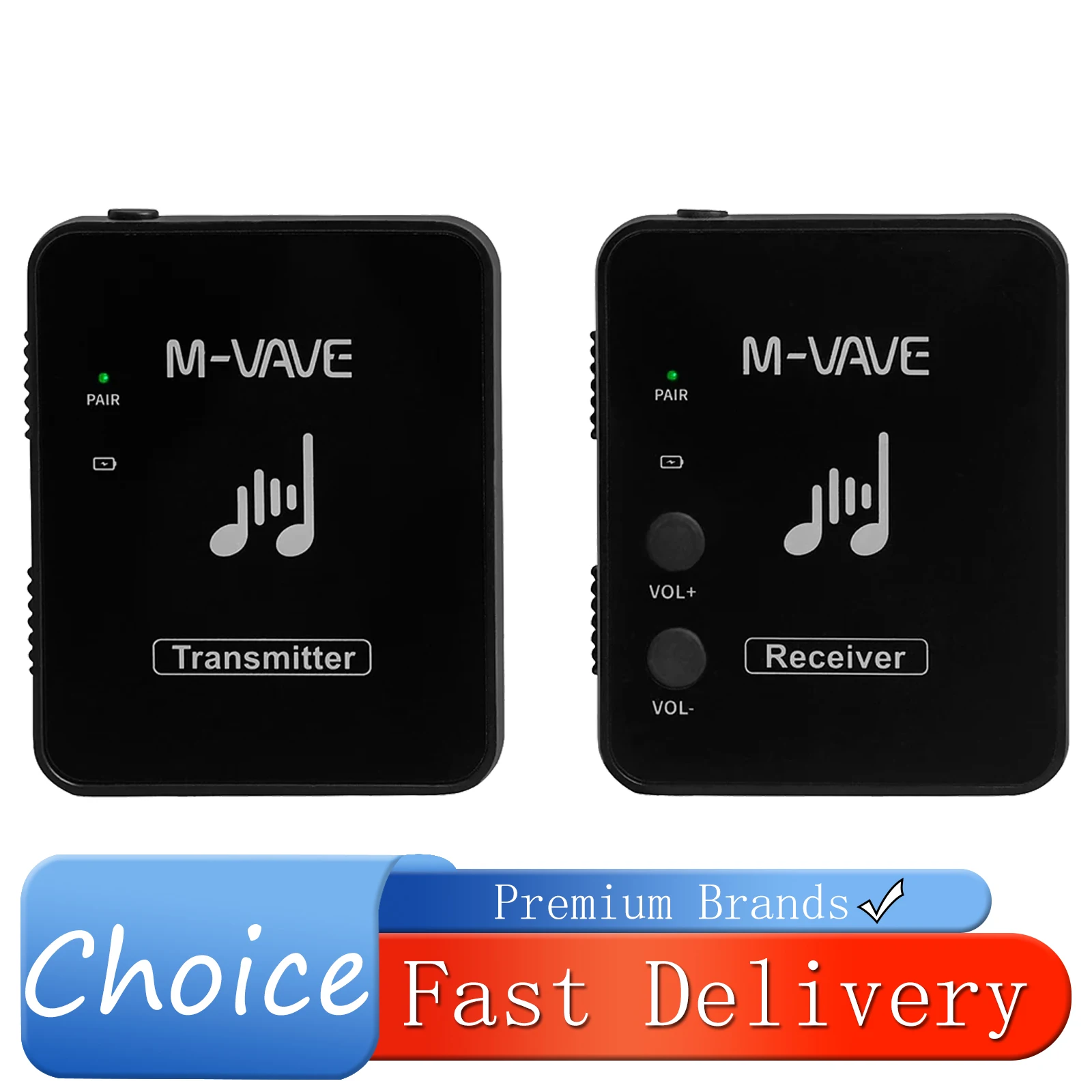 M-VAVE Wireless Earphone Monitor Rechargeable Transmitter Receiver 2.4G Streaming System Musical for Stereo Mono Phone Record