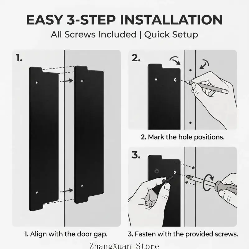 Aufschraubbare Toiletten-Sichtschutzabdeckung, schwarz, 4er-Pack, Montagesatz-Set für die Verwendung in Toiletten, 3 x – Detail 8