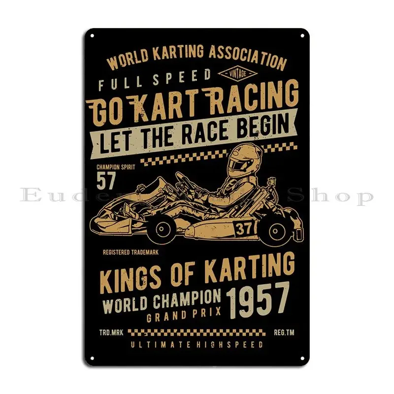 Go Kart Metal Signs Garage Club Party Garage Customize Tin Sign Poster