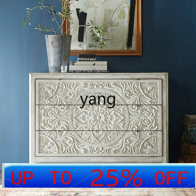 

LH French Retro Sideboard Carved Entryway Decorative Cabinet