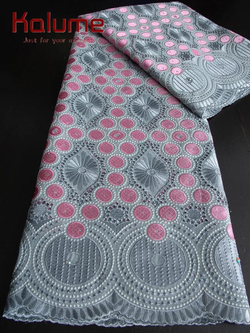 Luxury Lace Austria Cotton African Polished Fabric Swiss Lace Cotton Embroidery Lace Fabric For Men\'s Clothing Material F3809
