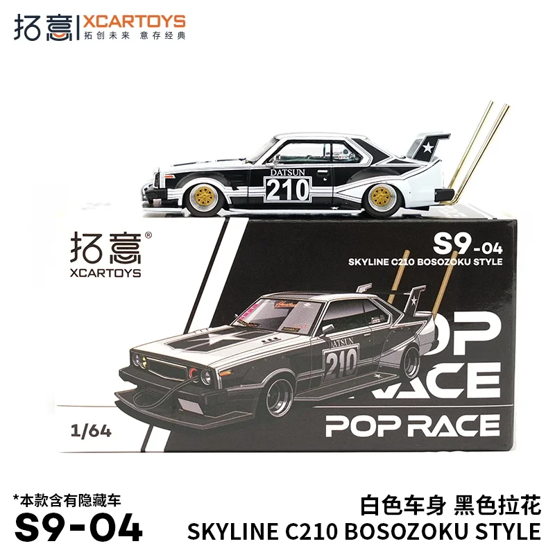 XCarToys x Pop Race 1:64 Zokusha DATSUN C210 SKYLINE BOSOZOKU STYLE Matte Black Diecast Model Car