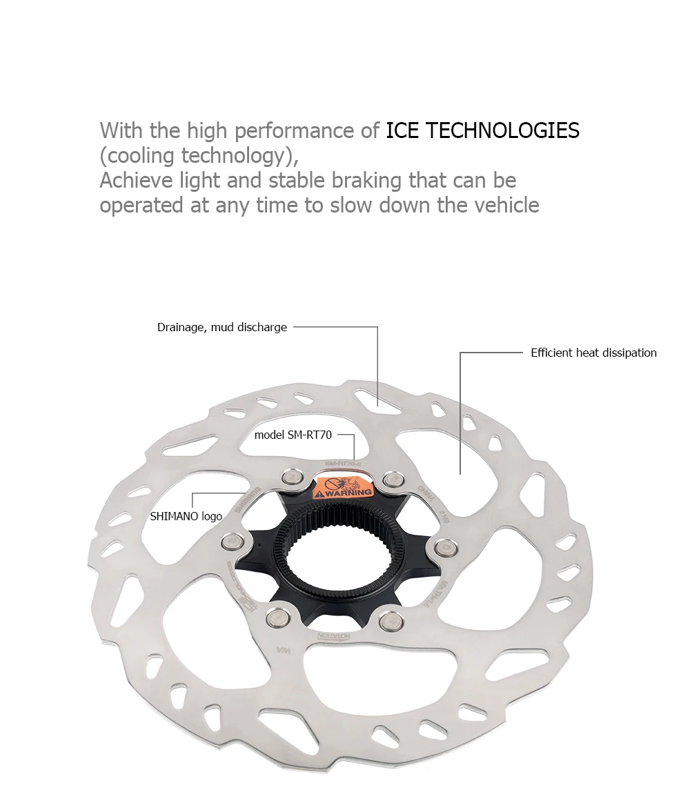 Shimano SM RT70 160mm Center Lock Rotor Ice Technologies MTB Record Mountainbike Discs RT70-S Fahrrad Disk Radfahren Teil – Detail 8