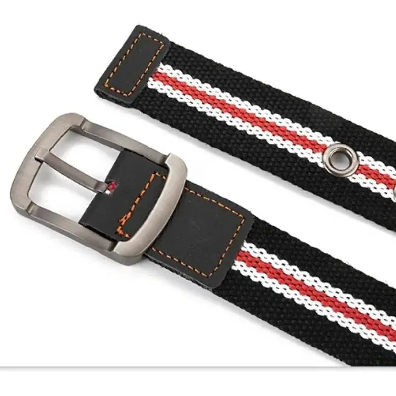 New Men Women Canvas Waistband Woven Needle Buckle Casual and Versatile Youthful Student Jeans Trendy Accessories