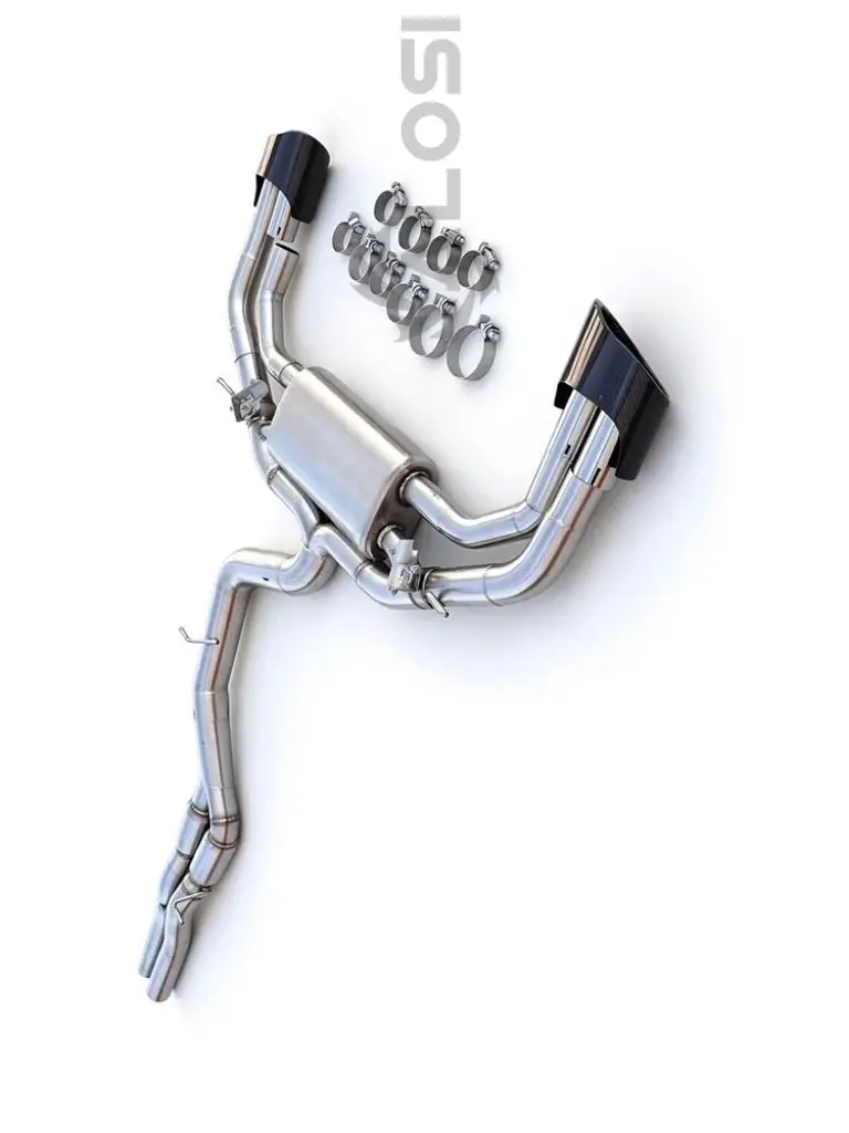 For Audi TTRS 8S Sedan Sportback 2.5T 2016-2023 SS304stainless Steel with RS Flat Mouth Tip, High-performance cat Back Exhaust