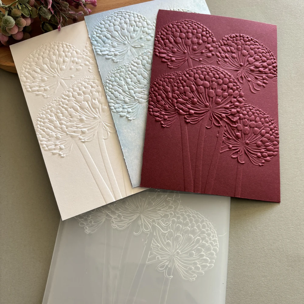 Ordner mit 3D-Prägung – blühendes goldenes Chrysanthemen-Stiel-Design, transparentes geprägtes Kunststoffplatten-Design, das für DIY Paper Cu verwendet wird