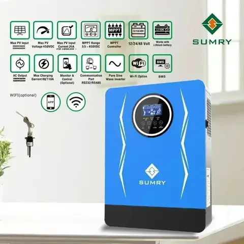 SUMRY Hybridväxelriktare Off Grid 3kw 3,8kw 6,2kw 24v 48V AC220-240V Solväxelriktare MPPT Ren Sinusvågväxelriktare 8 best sales 48v solväxelriktare - №7
