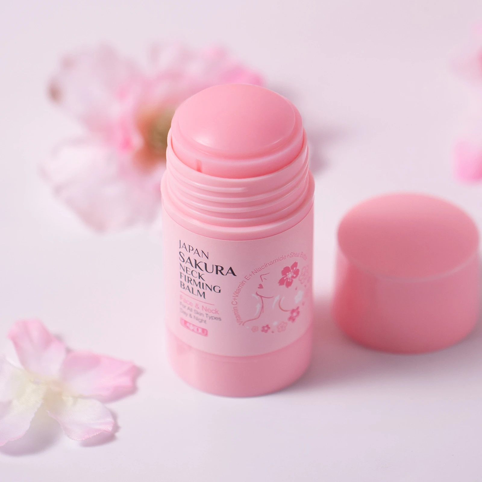 LAIKOU Japanese Sakura Neck Stick, Massage Tool Anti Wrinkle Cream for Sagging Skin, Neck Lift Firming Essence
