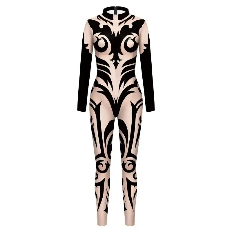 Queen Jumpsuit Tv Show Cosplay Costume Owl Pattern Halloween Costume For Women Festival Catsuit Adult Bodysuit Party Zentai Suit