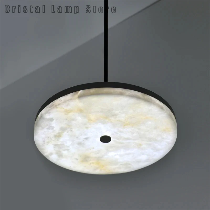 

Nordic Ceiling Led Light Source Pendant Light Hotel Luxury Circular Modern Large Alabaster Chandelier Lighting