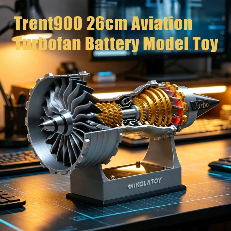 

Trent900 26CM Aviation Jet Turbofan Engine Model Battery Powered Desktop Toy