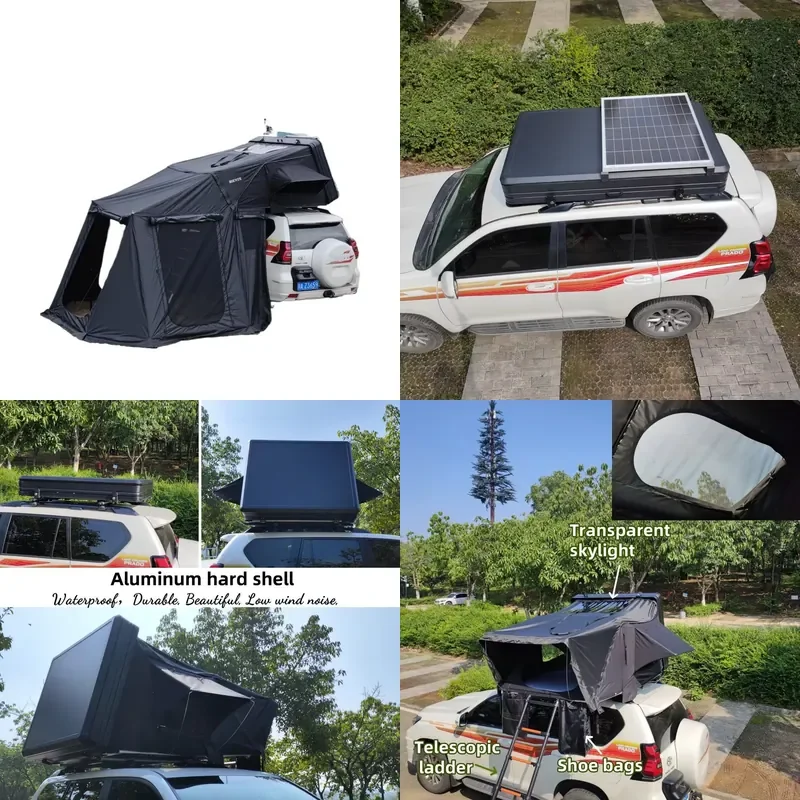 for XL 4 Person Waterproof Aluminum Hardshell Roof Tent Automatic Setup Outdoor Camping Camper Roof Top Tent Accessory