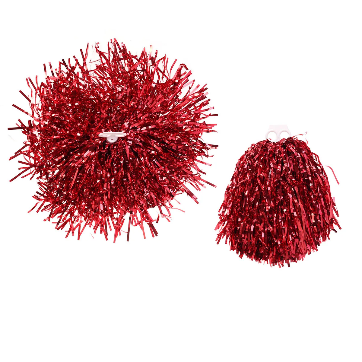 

1Pair Plastic Ring Cheerleader Pom Poms Glossy Lightweight Non Hurt Finger for High School College Kids Sports