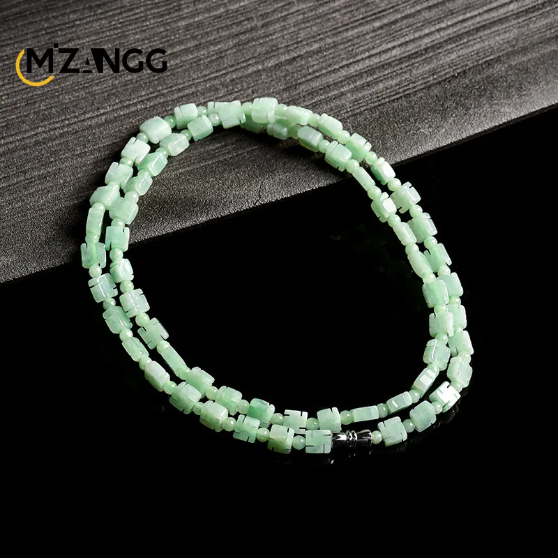 

Натуральное нефритовое ожерелье с изображением Десяти тысяч символов удачи, искусно вырезанное, роскошное, очаровательное украшение, подарок для мужчин и женщин