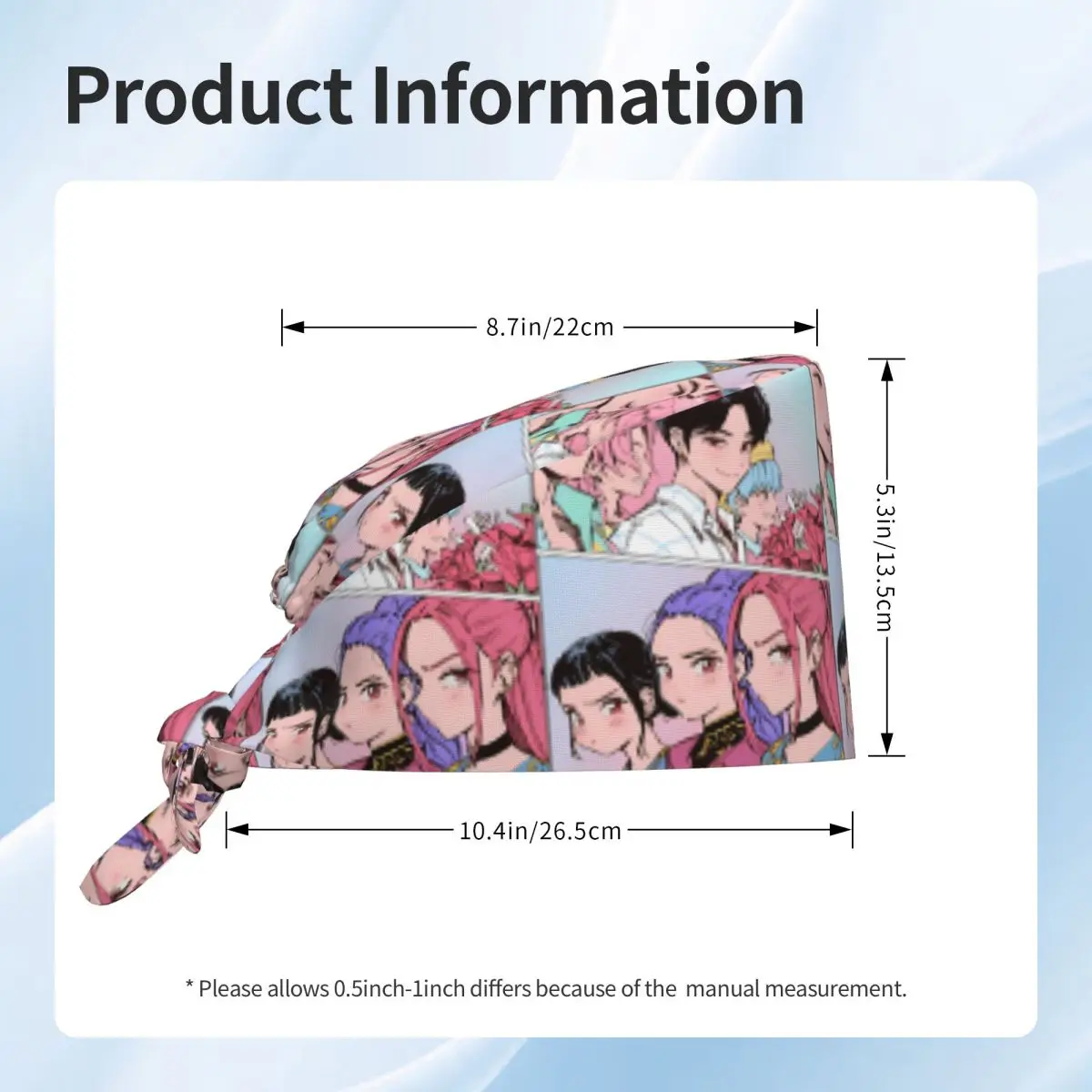 Chapeau médical KPop Demon Hunter, casquette de travail pour unisexe, chapeaux d'allaitement respirants, Bandage populaire, cravate au dos, casquette de travail personnalisée pour bricolage