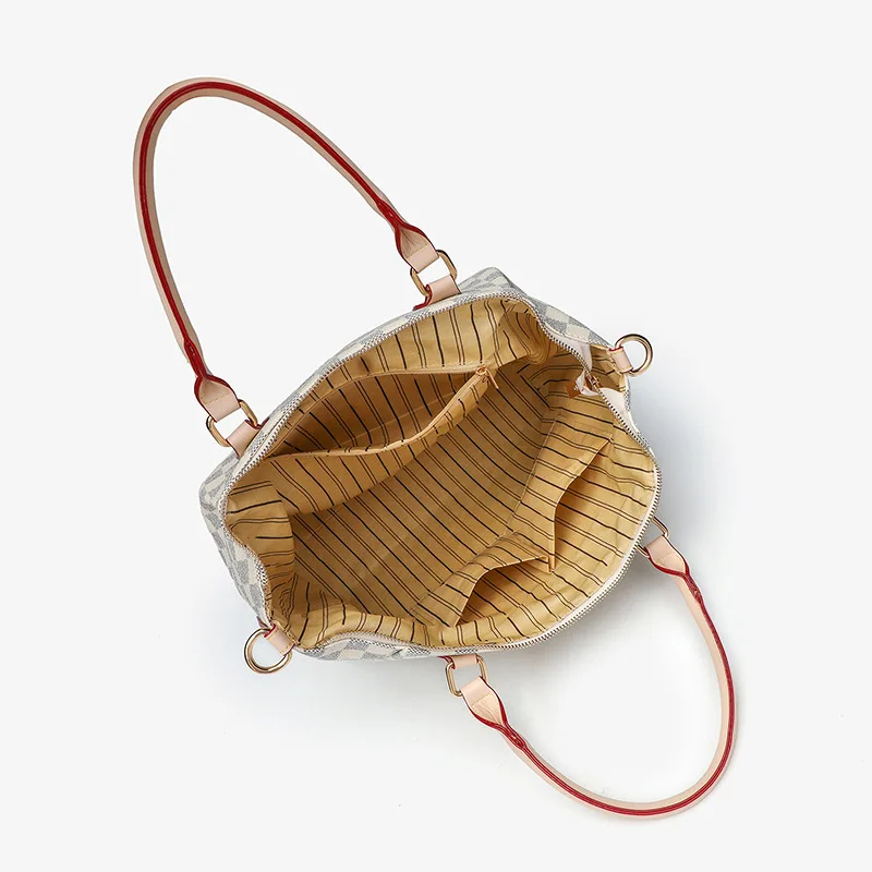 New Women's Bags, European and American Trendy Tote Bags, Retro Style Handbags, Fashionable and Versatile Plaid Casual Bags, Large-Capacity Shoulder Crossbody Bags