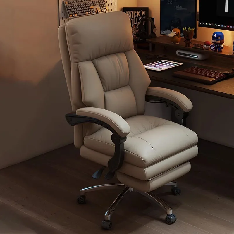 Nordic Latex Pad Office Chair Cover Stretch European Retro Luxury Gaming Chair High-end Brown Chaise Bureau Home Furniture