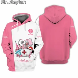 NURSING CUSTOM GIFT FOR NURSES PINK UNIFORM 3D Hoodie Women/Men Sweatshirt Streetwear Zip Pullover Casual Jacket Tracksuits-0123