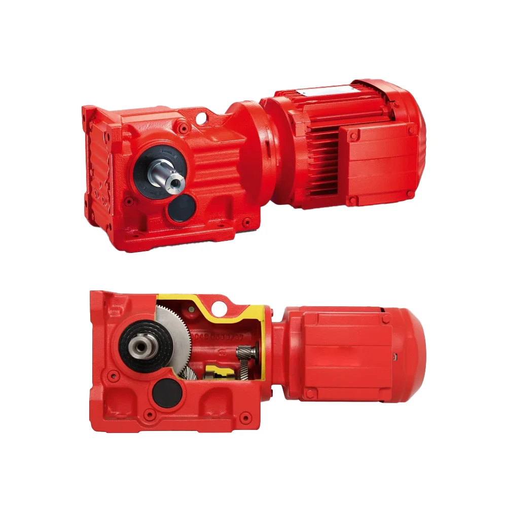 KAF77 Flange Mounted Hollow Shaft Reducer With 7.5kW DRN Motor, Right Angle Gearbox For Industrial Mixer