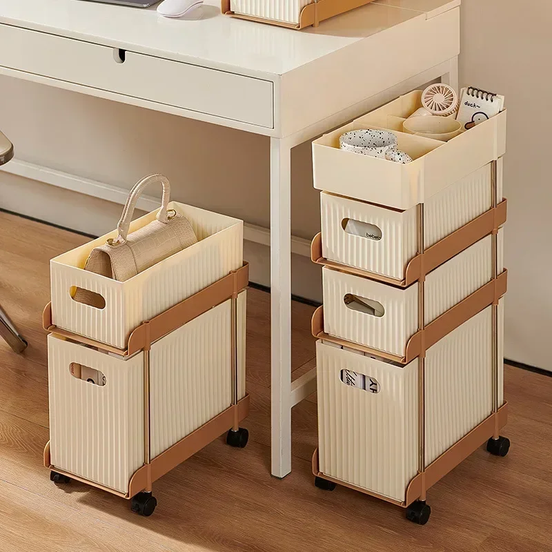 خزانة تخزين متشققة، عربة فجوة متنقلة بجانب السرير من نوع الدرج، حقيبة مدرسية منزلية متعددة الوظائف، رف تخزين الكتب