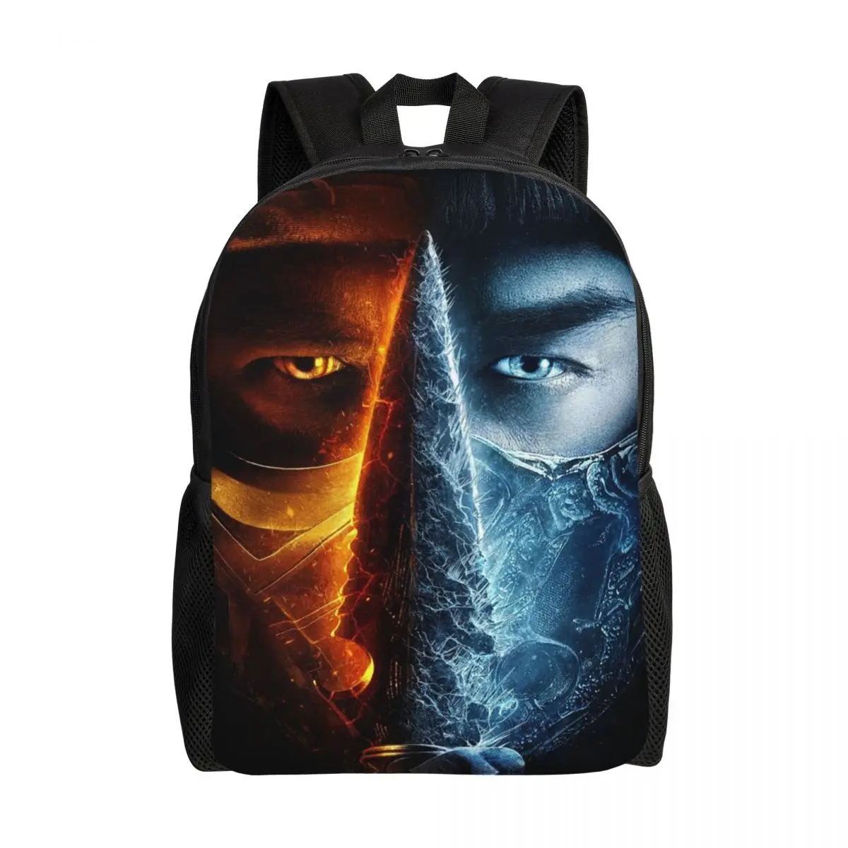 3D Print Mortal Kombat Scorpion Warrior Backpacks MKX Fighting Game School College Travel Bags Bookbag Fits 15 Inch Laptop