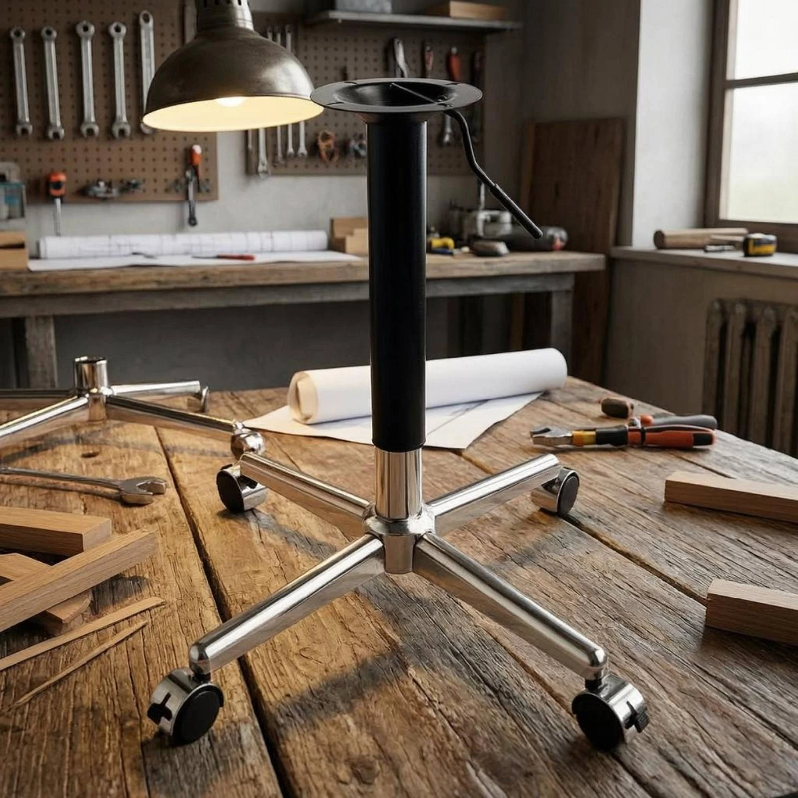 Mobile Desk Base Metal Caster Desk Base Mobile Workstation Lockable Casters Office Furniture Easy to Clean