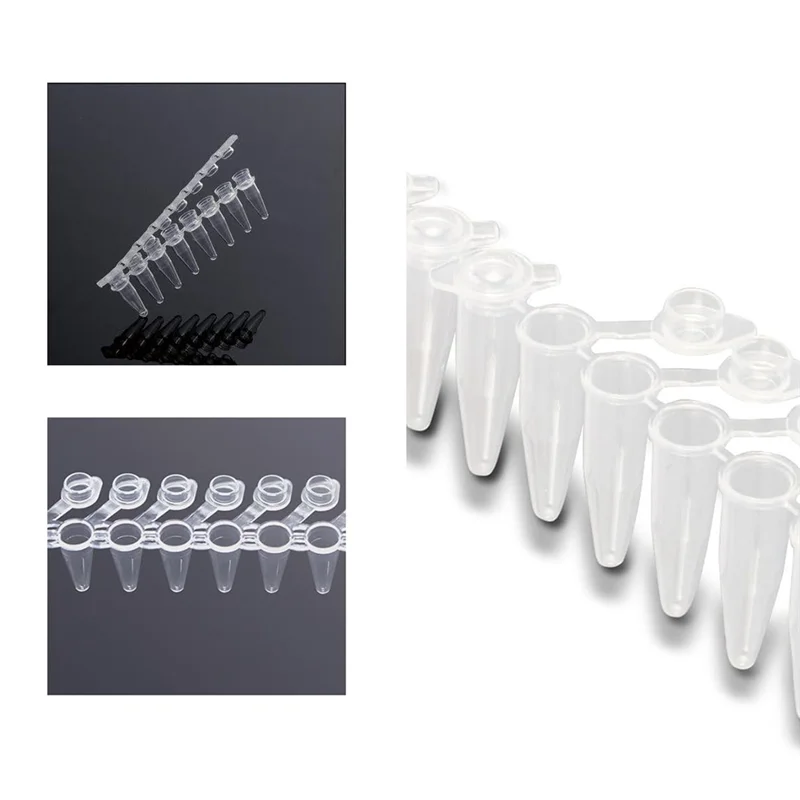 

PCR-Tubes — 0,2 мл PCR-Tubes Тонкостенные, 8-полосные PCR-Tubes с навесом и плоскими колпачками (125 полосок/коробка)