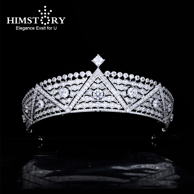 

Himstory Classic Zirconia Royal Replica Tiara for Wedding,Crystal Princess Tiaras Diadem for Girl,Prom,Party Head Jewelry