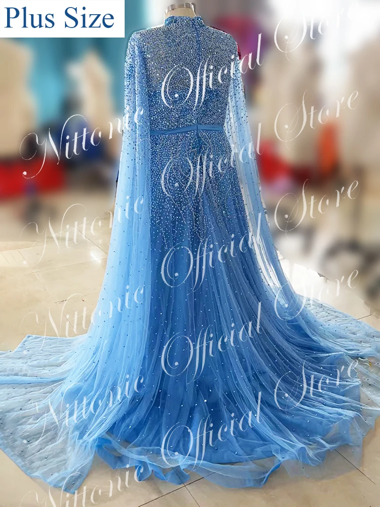 Prom Dresses For Woman Luxury Crystal High Neck Floor-Length Court Train with Belt Formal Occasion Party Evening Elegant 2023