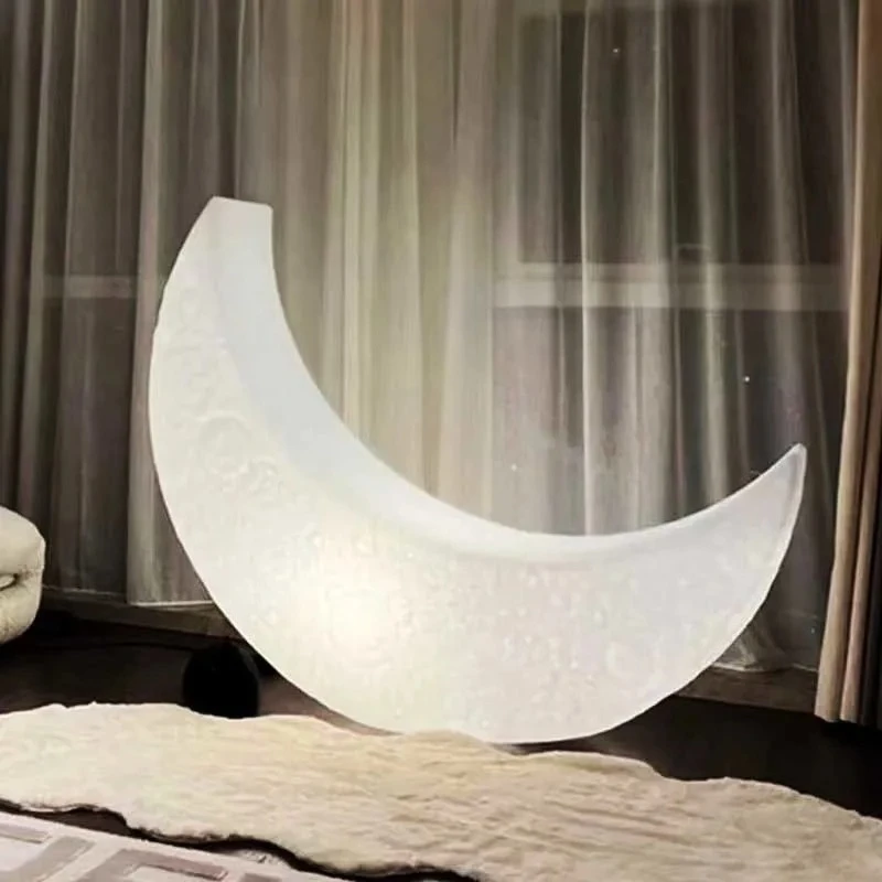 Luminous Moon Lamp Courtyard Lounge Chair Crescent Lighting Atmosphere Floor Lamp Designer Terrace Outdoor Light Sofa Chair
