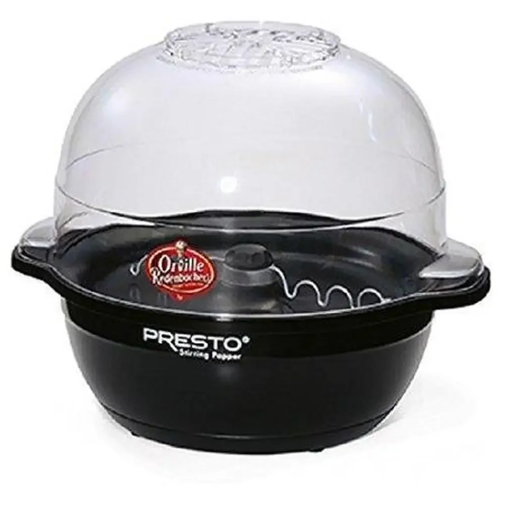 

Stirring Popper 1.50 Gal Scalloped Arm Even Distribution Transparent Cover Crispy Popcorn Nonstick Surface 5.1 lbs Weight